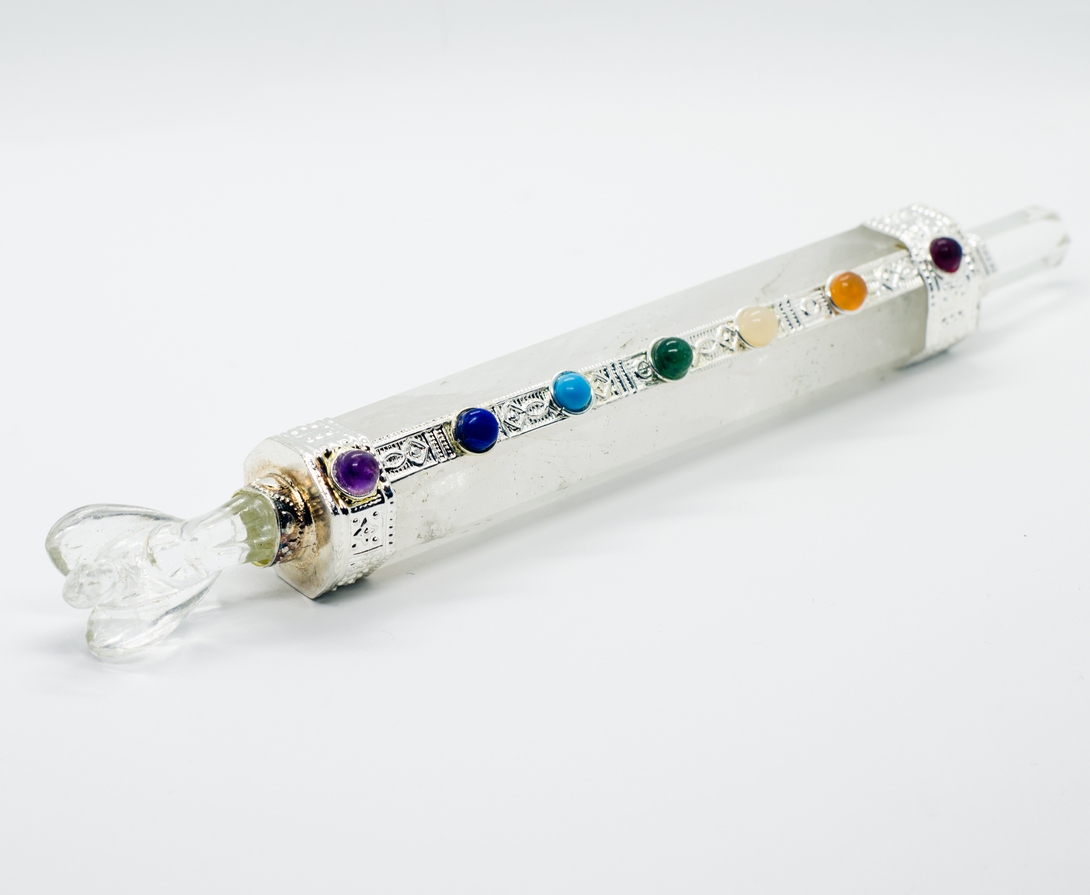 Różdżka Lecznicza 7 Czakr Kryształ górski