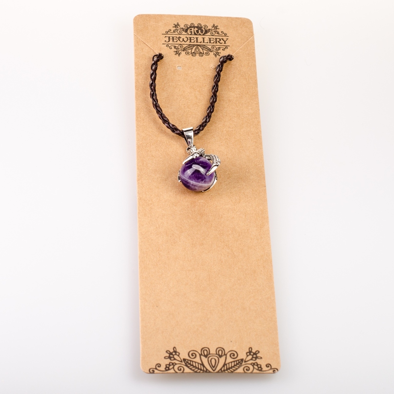 Mały naszyjnik smoczy pazur - Ametyst